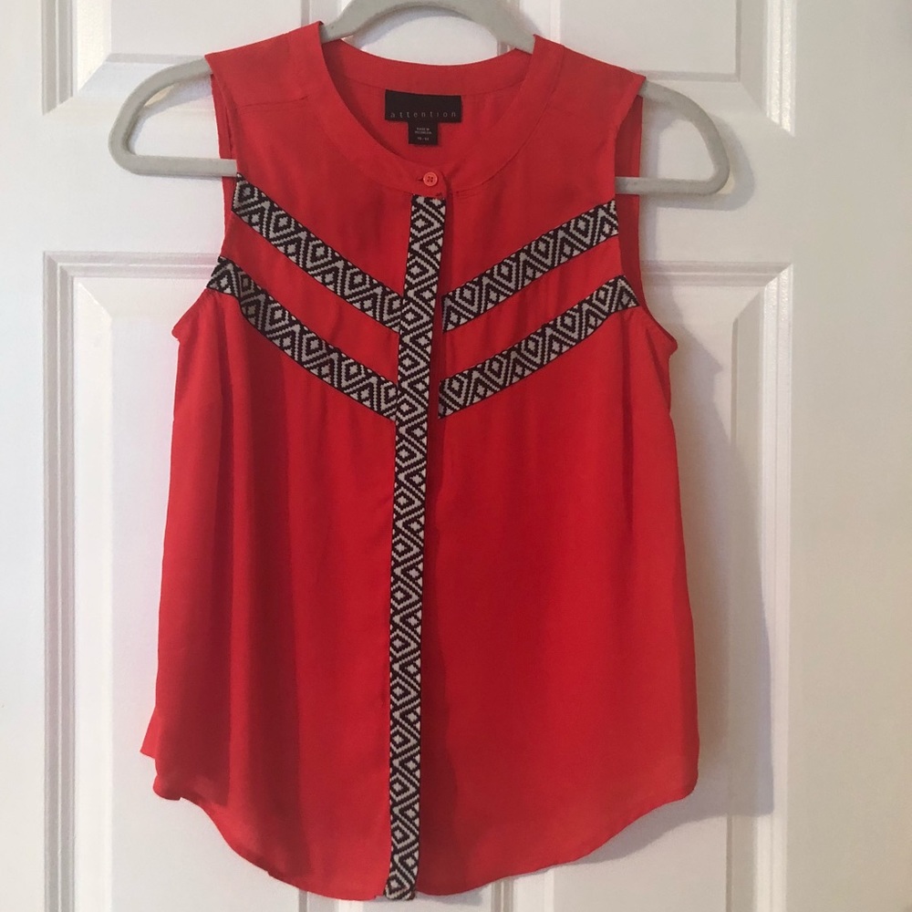 Saffron sleeveless chiffon shirt